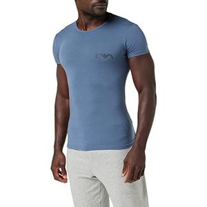 Emporio Armani Underwear Men's 2-Pack T Slim Fit Bold Monogram Shirt, Marine/Iron, L