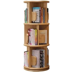 hoge boekenplank Boekenplanken Boekenkast met 4 niveaus Massief hout 360° draaibaar Boekenplank Displayrek Vloerstaande boekenplank Staande boekenkast perfecte weergave