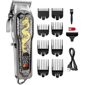 Tondeuse voor mannen, elektrische tondeuse voor mannen, 3D draak carving kapperszaak haarsnijmachine professionele draadloze tondeuse baard