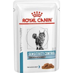 Royal Canin Veterinary Sensitivity Control | 12 x 85 g | Compleet dieet voor volwassen katten | ter vermindering van de intolerantie van voedingsstoffen | stukjes in saus