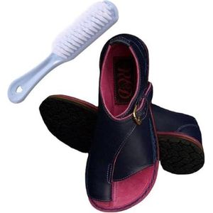 Hallux Valgus Sandalen Voor Vrouwen, Vrouwen Mode Orthopedische Open Teen Leren Platte Hallux Valgus Sandalen, Casual Corrector Pijnverlichting Sandalen, Voor Hallux Valgus Splints(Dark blue,42 EU)