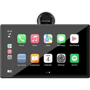LAMTTO 9 Inch Wireless Apple Carplay with 1080P Reverse Camera, Portable Touch Screen Car Play Radio Audio Receiver, Car Stereo with Mirror Link, GPS Navigation, Android Auto, Bluetooth, FM, Siri