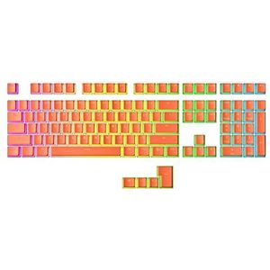 Ranked Pudding PBT Toetsen | 112 Double Shot Doorschijnend ANSI US & ISO Layout | OEM-profiel voor Mechanisch RGB-gamingtoetsenbord (Coral)