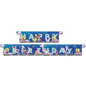 BeenSmile, Generieke SPONGEBOB SQUAREPANTS Party slinger Happy Birthday - verjaardagsdecoratie voor kinderen - kinderfeesten, verjaardagen en feesten - feestartikelen - 1 stuk