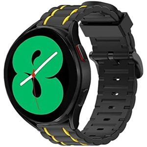 Strap-it Samsung Galaxy Watch 4 44mm sport gesp band (zwart/geel)