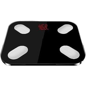 Lichaamsvetweegschaal Floor Scientific Smart Elektronisch LED Digitaal Gewicht Badkamerbalans Bluetooth Gemakkelijk Te Gebruiken(Black)