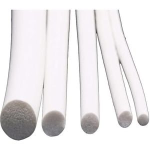 GPDNBIEU, 1/5M Siliconen Rubber Spons Strip Wit, O Schuim Pakking Trim Seal Hoge Temperatuur Afdichting Koord 1-25Mm)(1.5Mm(5 Meter))