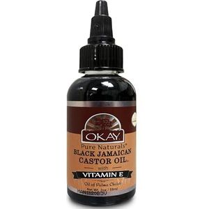 OKAY Pure Naturals Zwarte Jamaicaanse Castor Olie met Vitamine E & Panthenol, 2 Oz, 0,11 kg