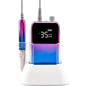 De beste borstelloze 85W elektrische nagelvijl 35000 RPM snoerloos, stil en stabiel, lange levensduur nagelboormachine(Blue,AU)