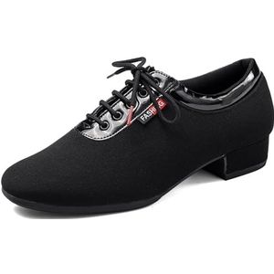 Hiuzylqx Moderne dansschoenen voor heren Ballroom Oxford stoffen veterschoenen 3 soorten zolen om uit te kiezen Hall Latin dansschoenen,Black fur sole,38 EU
