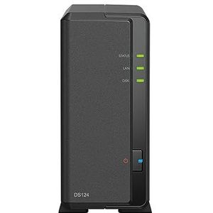Synology DS124 1-Bay Diskstation NAS (Realtek RTD1619B 4-Core 1.7 GHz 1GB DDR4 RAM 1xRJ-45 1GbE LAN-poort) 6TB bundel met 1x 6TB Seagate IronWolf