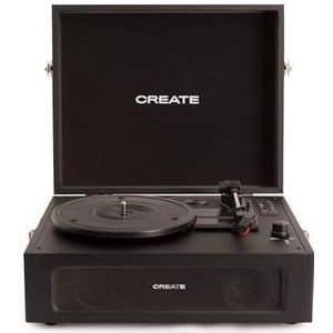 CREATE /Record Player Compact/Retro draaitafel zwart/met Bluetooth, USB, SD, MicroSD en MP3