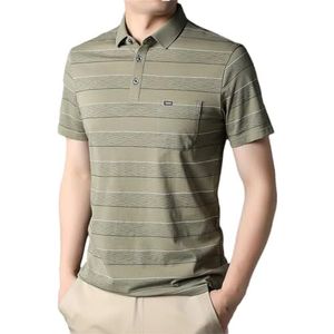 Mannen Zomer Gestreepte Polos Shirt Mannen Eenvoudige Casual Korte Mouw Shirt Heren Kleding Koreaanse Mode T- Shirt, En8, XL