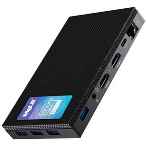 MeLE Mini PC Quieter3Q Celeron N5105, Draagbare computer Ventilatorloze Windows 11 Pro LPDDR4 8GB ROM 128GB M.2 NVMe PCle.3.0 2280 SSD (tot 2,90 GHz) BT5.2 Wi-Fi 6, Dual 4K HDMI * 2 60Hz USB3.0 * 4