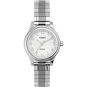 Timex Women's Classic 28mm Expansion Analog Quartz Stainless Steel Strap, Silver, 12 Casual Watch (Model: TW2U093009J)