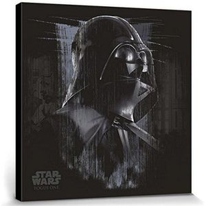 1art1 Star Wars Poster Kunstdruk Op Canvas Rogue One, Darth Vader Black Muurschildering Print XXL Op Brancard | Afbeelding Affiche 40x40 cm