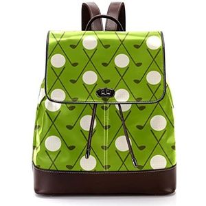 Gepersonaliseerde schooltassen boekentassen voor tiener vintage golfpatroon met groene achtergrond, Meerkleurig, 27x12.3x32cm, Rugzak Rugzakken