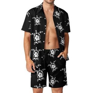 Tribal Hibiscus Bloemen Casual Heren Shorts En Shirts Sets Zomer Hawaiiaanse Pakken Vakantie Zwemmen 3XL