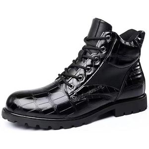 FaLkiN Vier seizoenen heren lederen laarzen outdoor casual schoenen hoge top grote maat lederen laarzen (kleur: zwart, maat: 10 UK)