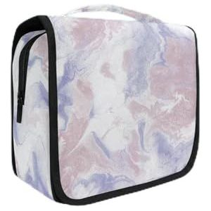 Marmer paarse inkt kunst abstract opknoping opvouwbare toilettas make-up reisorganisator tassen tas voor vrouwen meisjes badkamer