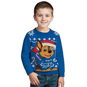 Paw Patrol wintertrui voor jongens - chase winter gebreide trui sweatshirt Ugly sweater blauw, blauw, 98-104