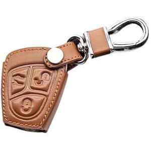 Autosleutel beschermhoes Lederen Afstandsbediening Autosleutelzakje Case Cover 3 Knoppen Keten Voor C B E R Klasse GL CLS CLK SLK W203 W211 W204 Houder Shell Sleutel Shell(Brown)