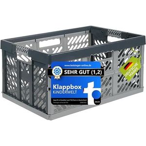KiNDERWELT 45 liter stabiele vouwbox kunststof tot 50 kg rubber handgrepen