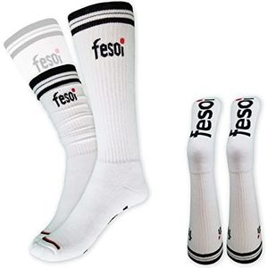 fesoi Hoge sportsokken Tubesocks Skater sokken wit katoen dik gevoerd, wit, 39-42 EU