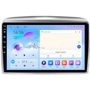 9 Inch 2 Din Touchscreen Auto Radio Android 14 GPS Navigation Stereo voor Lancia Ypsilon 2006-2011 met CarPlay AHD Omgekeerd beeld Bedieningselementen op het stuur GPS navigatie(A1 1G+32G)