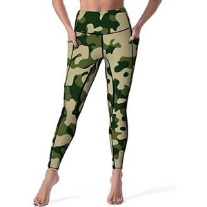 Camouflage Textuur Patronen Vrouwen Yoga Broek Hoge Taille Leggings Buikcontrole Workout Running Leggings 2XL
