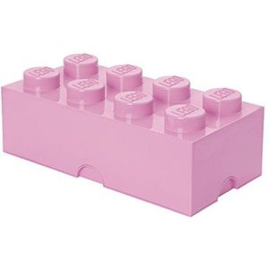 LEGO Storage Brick 8 Knobs, Stackable Storage Box, 12 l, Light Pink