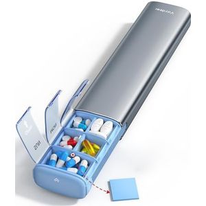 Vaydeer 7-daagse wekelijkse pillenorganizer (ondersteuning 2 keer per dag), metalen reispillenetui, grote capaciteit dagelijkse schattige pillendoos voor supplementen, pillen, vitamines en medicijnen