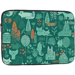 Groene Dieren Print Laptop Sleeve Shockproof Laptop Case Duurzame Laptop Tas Computer Cover voor de meeste Computers