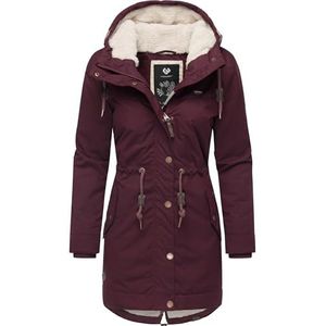 Ragwear YM-Canny Intl Winterjas voor dames, warme parka, lang, met capuchon, XS-6XL, Wine Red22, L