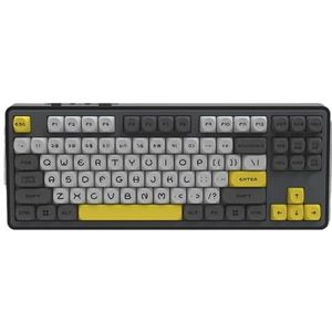 QPSJXN AK870 RGB Mechanisch toetsenbord, tri-mode, draadloos, Bluetooth, 2,4 GHz, USB bedraad 87, Hot Swap tegen pc-laptop (Gray-Maillard-MOA)