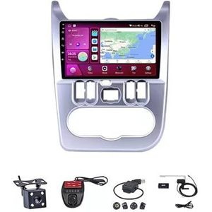 Android Autoradio Video Multimedia Speler, 9 Inch Touch Screen Radio Plug And Play Autotoebehoren Met Bluetooth En Navigatie En Achteruitrijcamera Voor Renault Logan I Sandero 2009-2015(M200S 4G+WIF