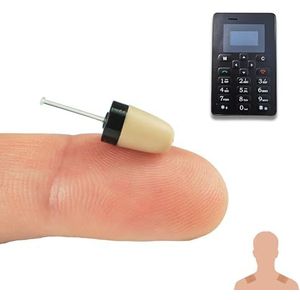 PingaOculto Spy Oortelefoon GSM Spion Draadloze Oortjes Verborgen Mini Onzichtbaar NanoSIM-kaart met Microfoon Kleefstrips - Oordopjes Draadloos Oortjes (Spy Oortelefoon Vip Pro SuperMini GSM-kaart)