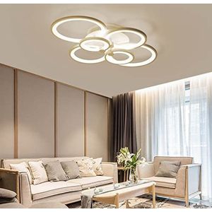 Modern LED Ceiling Light,Dimmable Flush Mount Ceiling Light Acrylic Ceiling Lamp for Living Room Dining Room Bedroom Office (Black,6 licht)