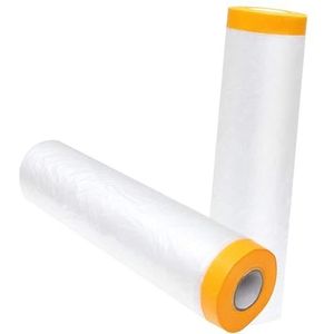 Zelfgeplakte stoffilters bedekken de membranen Pre-Taped Masking Film And Dust Sheets For Surface Protection, 1.1-4m x 20m(10 Rolls,3mx20m)