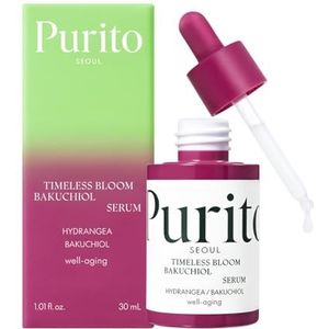 PURITO SEOUL Timeless Bloom Bakuchiol Serum, Korean Jeju Hydrangea, voor gevoelige huid, ampulle, fijne lijnreductie, anti-aging gezichtsserum voor gezicht, K-beauty, 30 ml