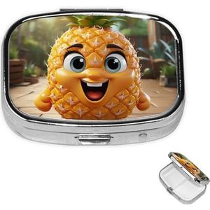 Pil Case Rechthoek 3 Compartiment Pillendoos Ronde Pil Organiseer Metalen Waterdichte Geneeskunde Organizer Doos voor Reizen Kleine Pillen Container Draagbaar voor Supplementen