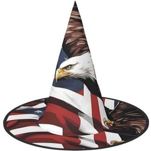 SSIMOO Eagle met Amerikaanse vlag Halloween feesthoed, grappige Halloween-hoed, kostuumaccessoire voor Halloween-feestdecoratie,