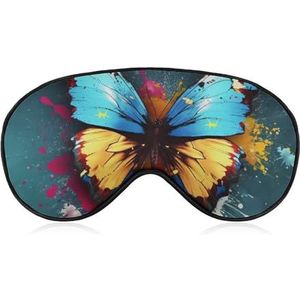 Art Vlinderoogmasker, zijslaapmasker, licht, blinddoek, slaapmasker, neuskussen en elastische band, voor kinderen, dames en heren