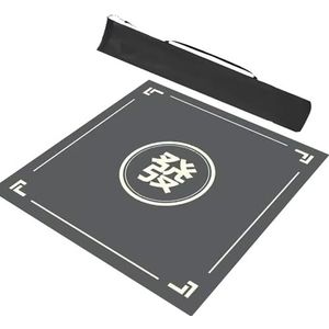 Mahjongg Mat Rubberen Antislip Speelmat, Mahjong Domino's Pokerkaarten En Bordspellen Tafelblad Afdekmat Met Draagtas (Color : Gray-1, Size : 39.4x39.4in/120x120cm)