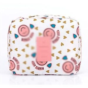 YAOYA Cosmetische tas Vrouwen Waterdichte Cosmetische Make-up Bag Reizen Organizer Voor Toiletartikelen Toilettas, Mannen Cosmetische Cases Reizen Schoonheidszak (Kleur: Roze smiley)