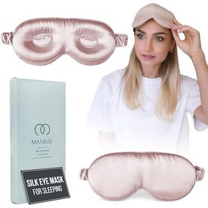 MATASSE Silk your life Zijden oogmasker - 3D voorgevormd oogmasker om te slapen, oogbedekking slaapmasker met zijden band voor vrouwen, mannen, geen rimpels (roze)