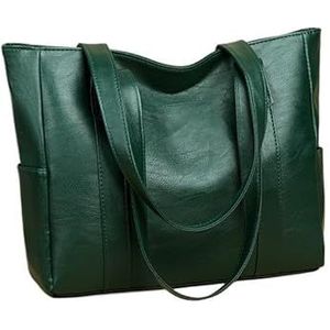 Eenvoudige forenzenhandtas, dames crossbodytas, dameshandtas met grote capaciteit, schoudertas van zacht leer (Color : Green Bag, Size : 36X12X28CM)