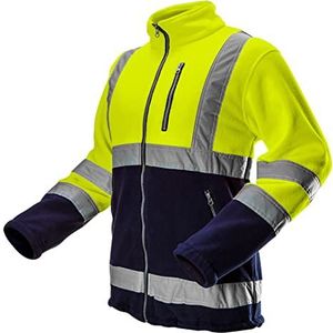 NEO TOOLS Heren waarschuwingsbescherming werkjas Warn Fleece Jacket (maat S - XXL) (oranje/geel) | of set met thermo waterdichte broek | Warme, comfortabele en lichte jas