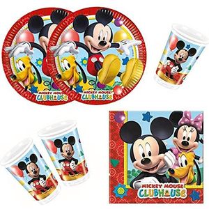 Procos 10108580B kinderpartyset Disney Mickey Mouse Playful Mickey, 36 stuks (8+8+20)