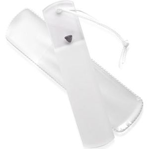 Bona Fide Beauty Tsjechische glazen voetvijl met beschermhuls, dubbelzijdige hoge grit voetrasp, voetschraper met koord in heldere kleur